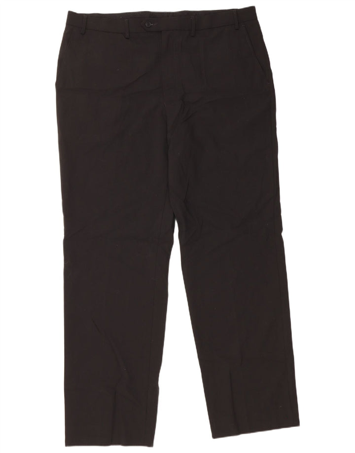 Pantaloni da abito su misura da uomo Marks & Spencer W40 L33 classici in lana nera