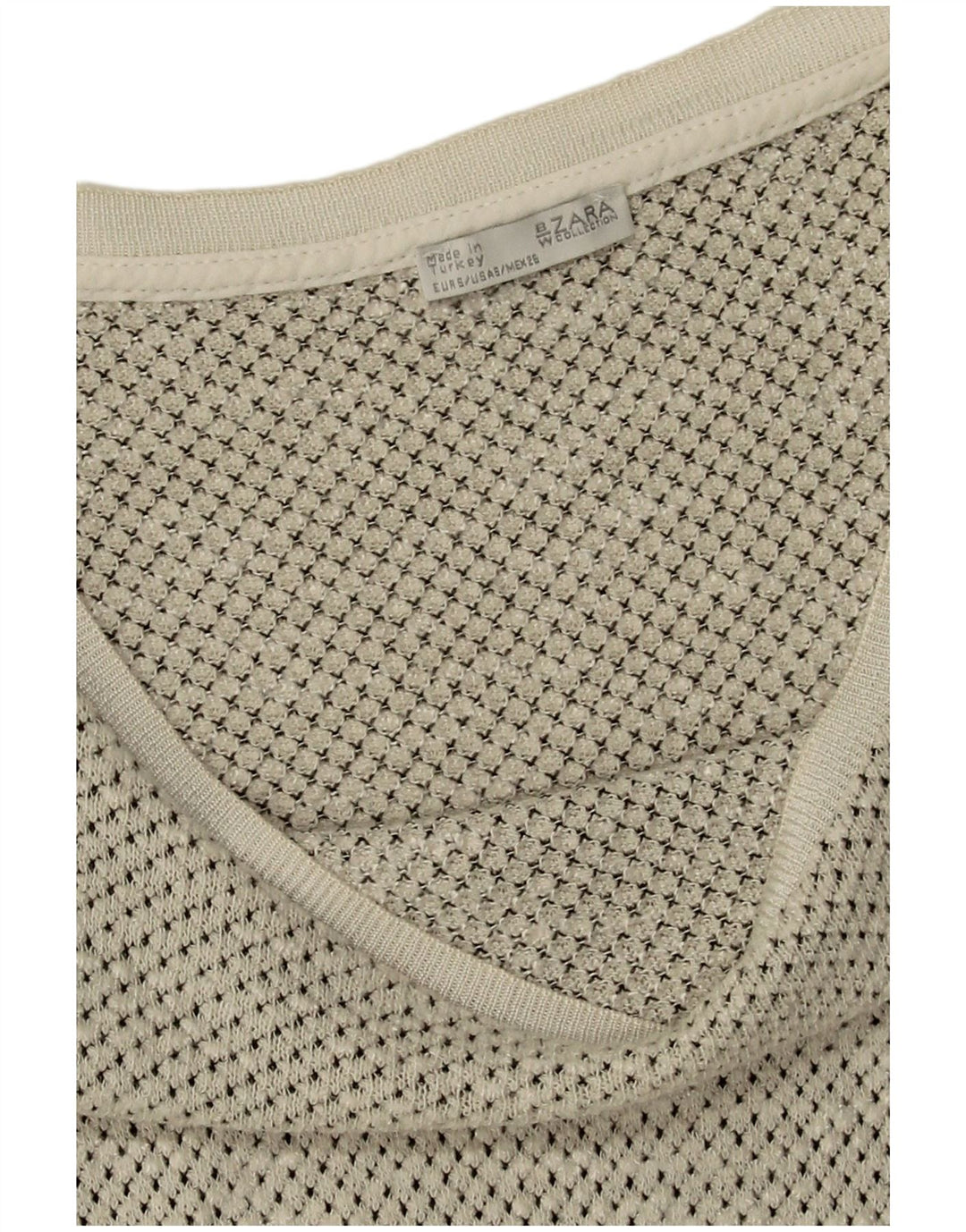 Top Zara da donna oversize a maniche lunghe UK 10 piccolo bianco maculato