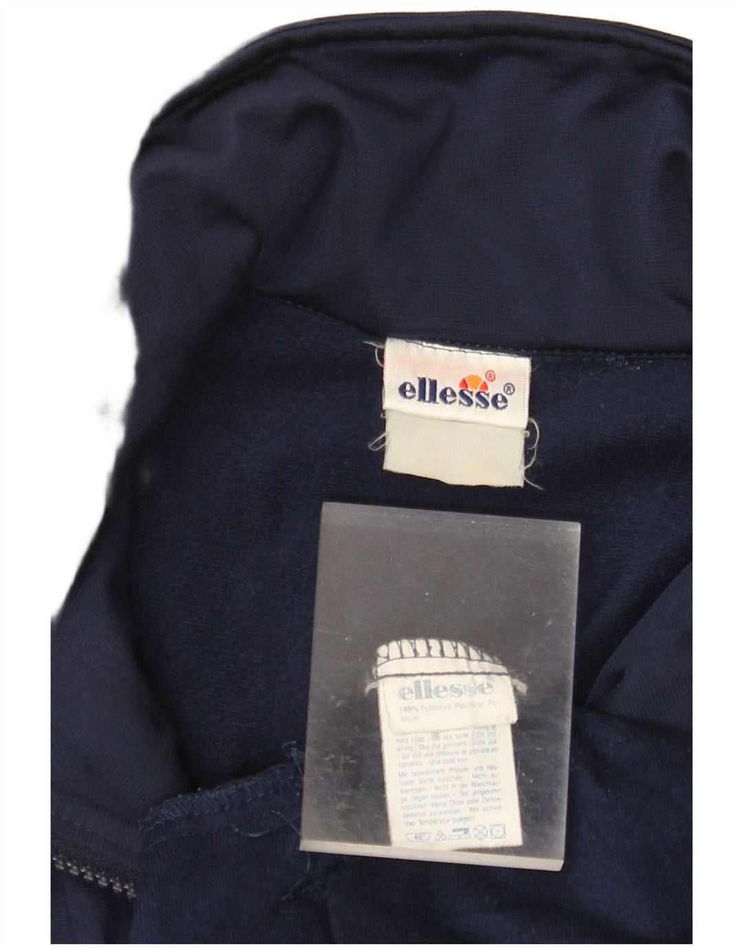 ELLESSE Giacca da tuta grafica da uomo grande in poliestere blu navy