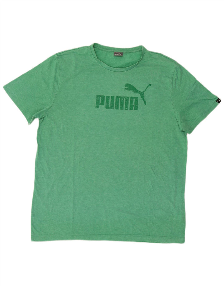 T-shirt grafica da uomo Puma Top XL verde poliestere