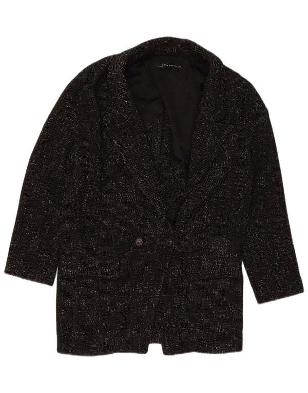 Cappotto doppiopetto oversize da donna Zara UK 6 XS poliestere nero
