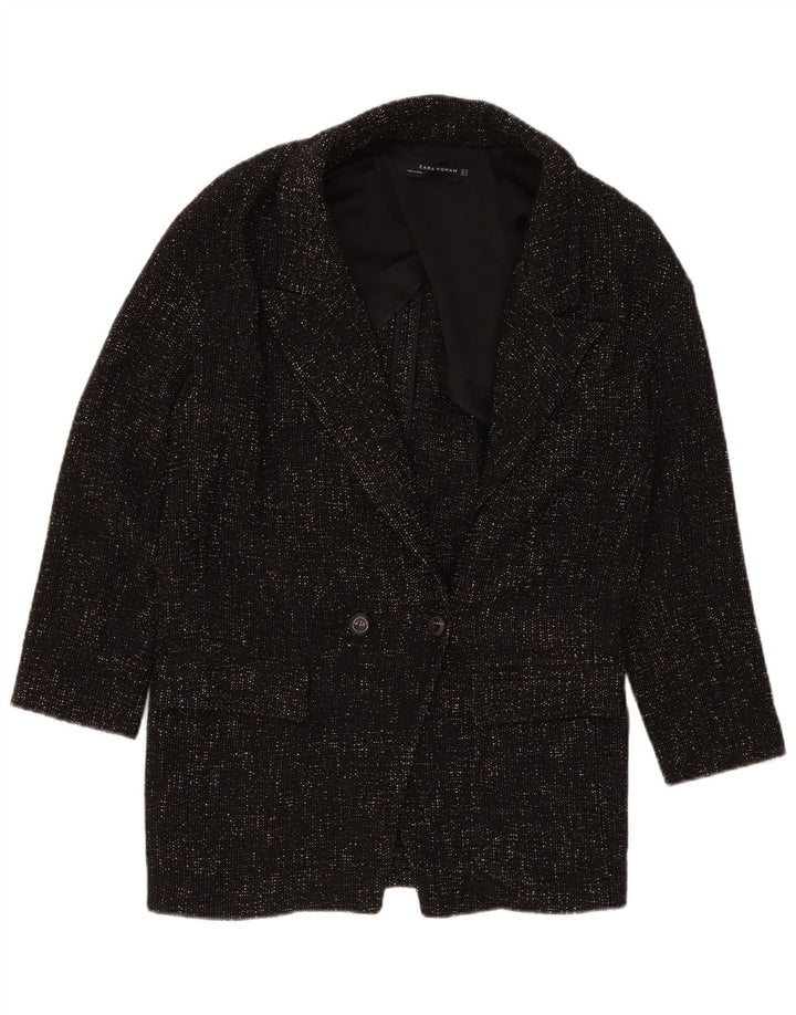 Cappotto doppiopetto oversize da donna Zara UK 6 XS poliestere nero