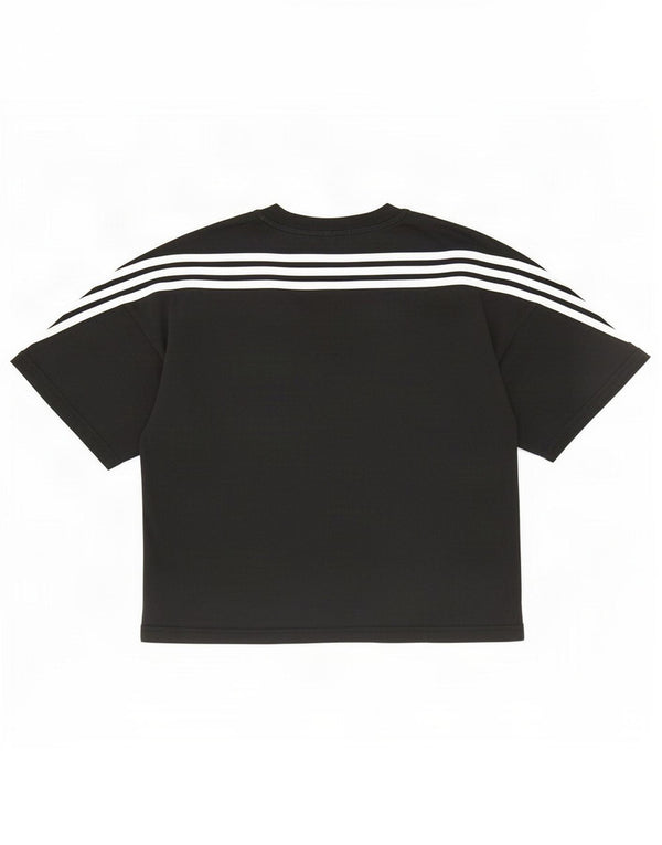 T-shirt corta da donna Adidas UK 12/14 cotone nero medio