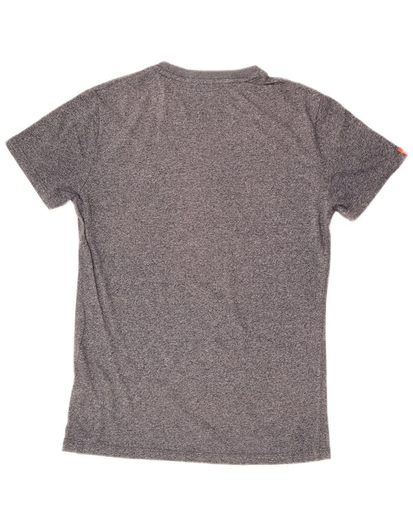 T-shirt da uomo Superdry Top Small in cotone chiazzato grigio