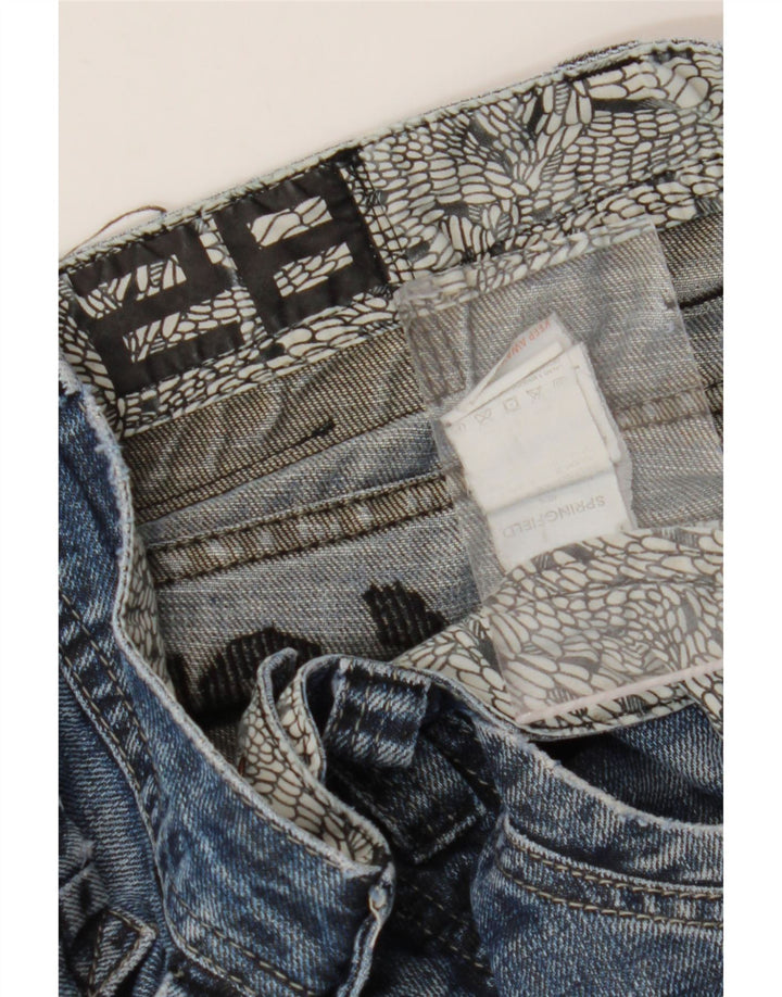Jeans dritti con grafica da uomo Springfield W28 L30 in cotone blu