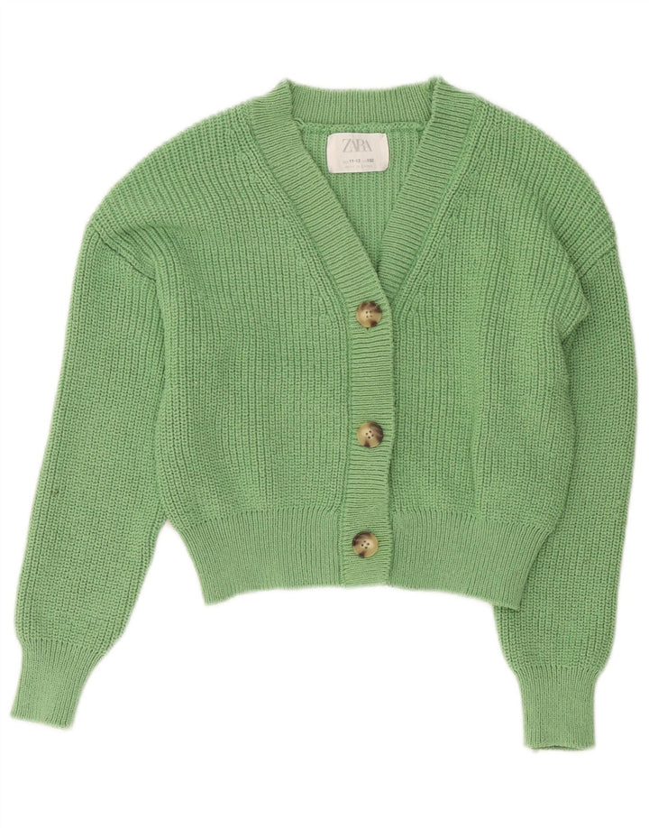 Maglione cardigan per ragazze Zara 11-12 anni poliestere verde