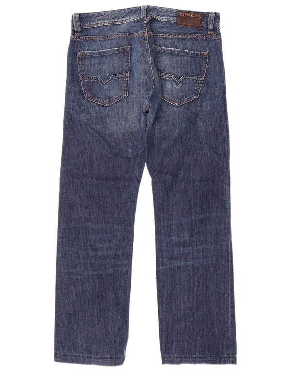 Jeans dritti da uomo Diesel W32 L31 in cotone blu