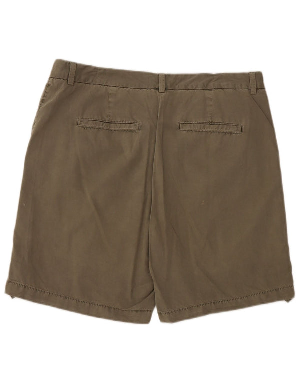 Pantaloncini chino da donna Marks & Spencer UK 14 Large W34 cotone kaki
