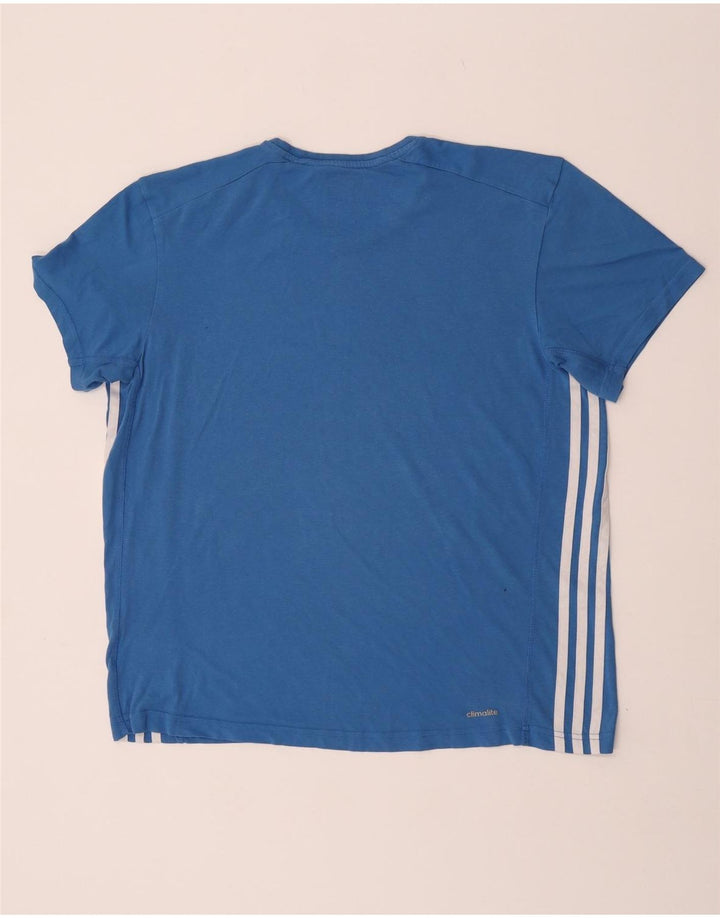 T-shirt Adidas Climalite da uomo grande in cotone blu