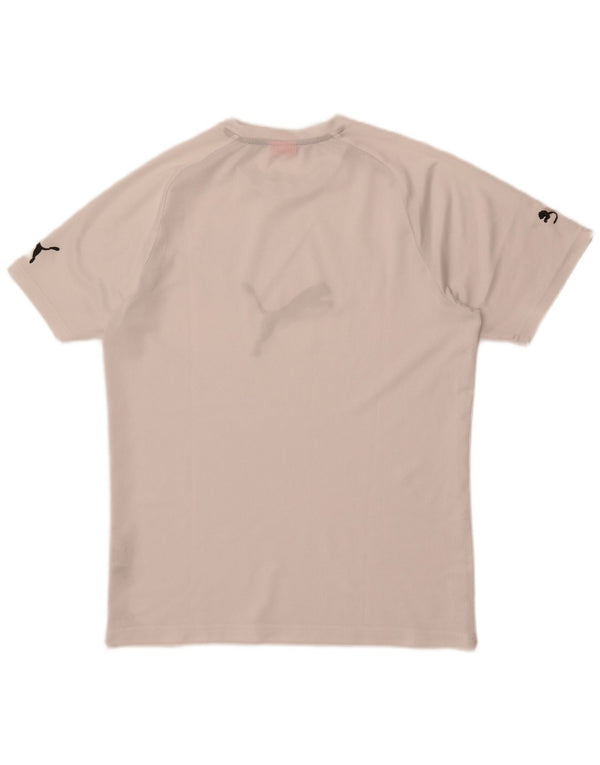 T-shirt grafica da uomo Puma Top in poliestere bianco medio