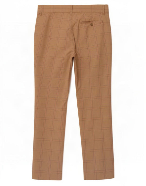 Pantaloni casual con pegging da donna Sisley IT 48 XL W34 L28 Cotone a quadri beige