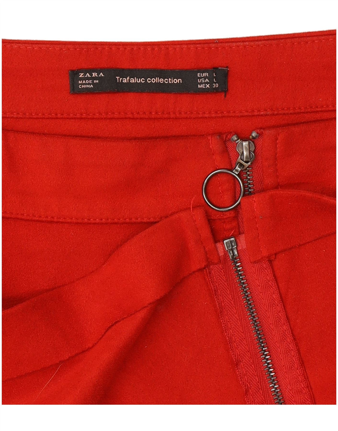Minigonna Zara Trafaluc da donna grande W32 poliestere rosso