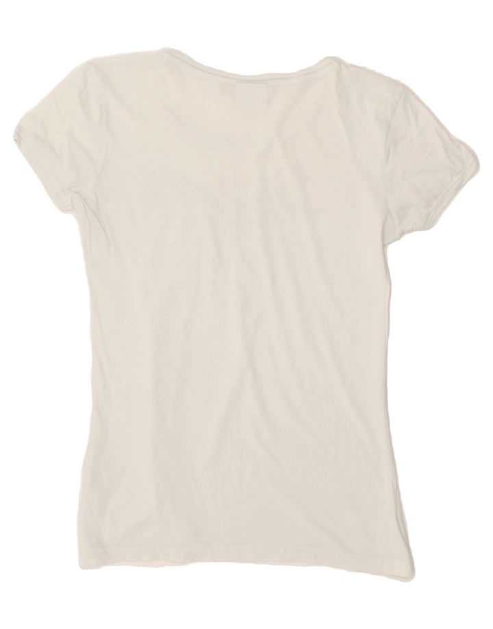 DIADORA Womens Graphic T-Shirt Top UK 12 Medium White Vintage Diadora and Second-Hand Diadora from Messina Hembry 