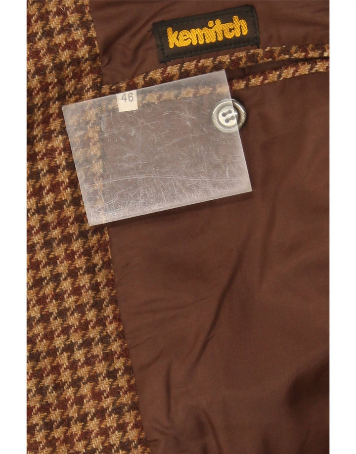 Giacca blazer da uomo a 2 bottoni Kemitch EU 46 piccolo pied de poule marrone