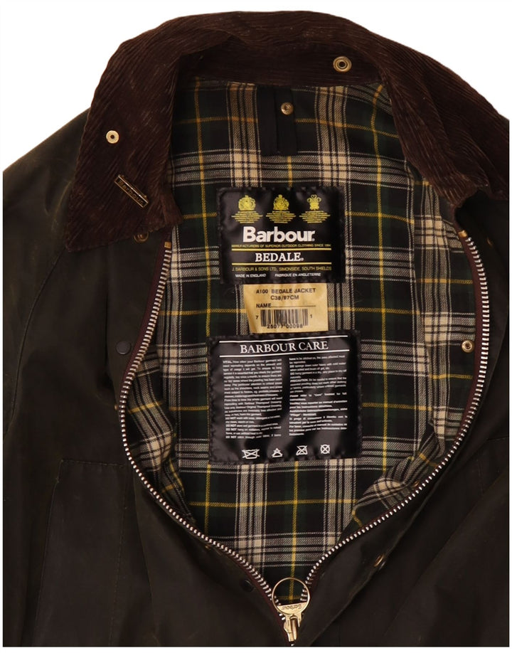 BARBOUR Giacca da uomo Bedale in cotone cerato UK 38 Medio Cachi