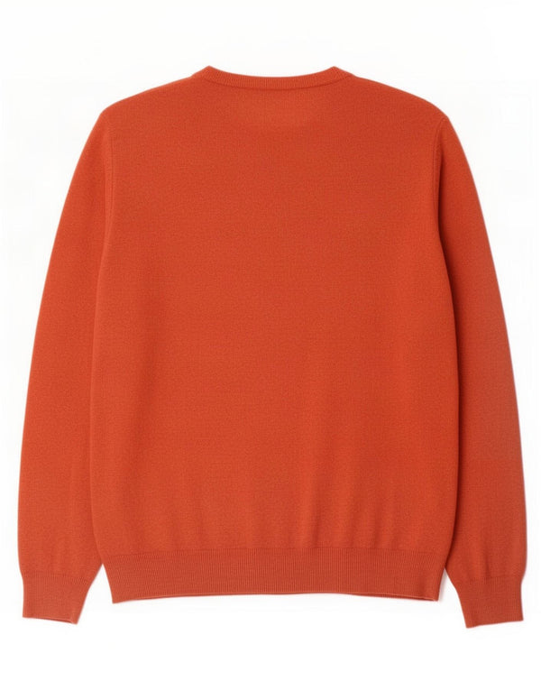 Maglione da uomo con scollo a V Fred Perry XL in lana arancione