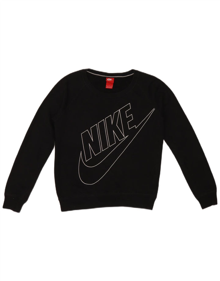 Felpa con grafica corta oversize da donna Nike UK 10 piccola nera