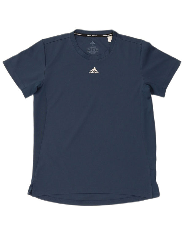T-shirt Adidas Aeroready da donna Top UK 8/10 Small poliestere blu navy