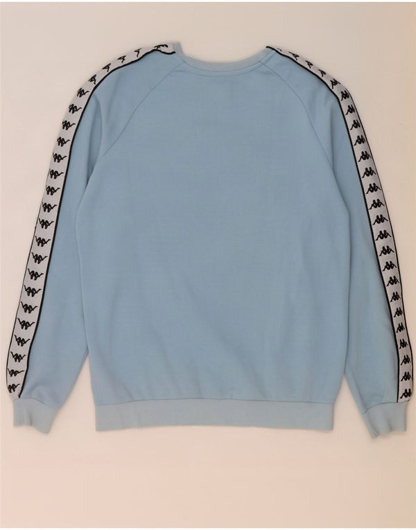 Felpa grafica da uomo Kappa, maglione grande, cotone color block blu