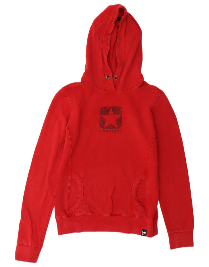 Felpa con cappuccio grafica da donna Converse UK 14 cotone rosso medio