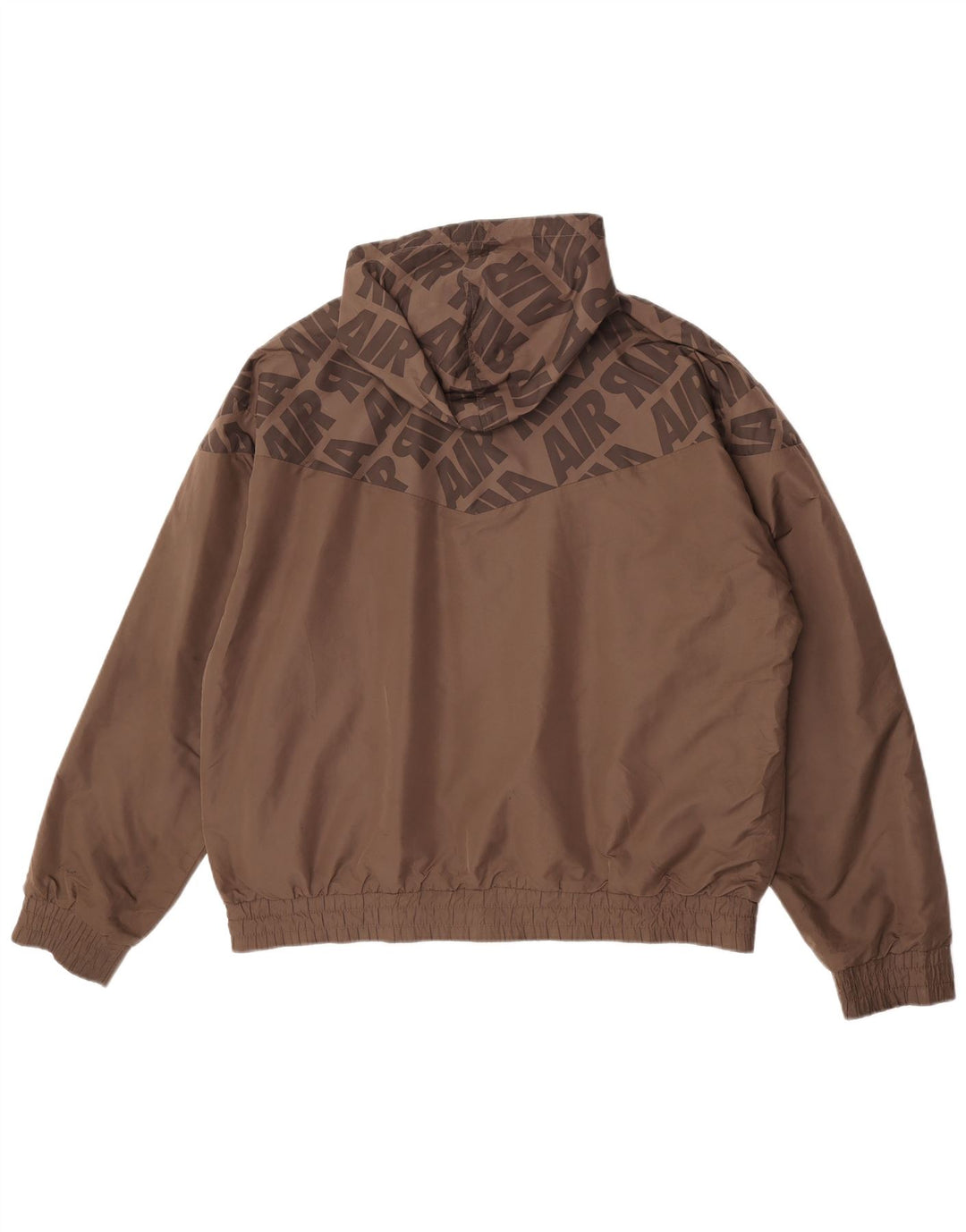 Giacca reversibile grafica con cappuccio Nike da uomo UK 45/47 XL poliestere marrone