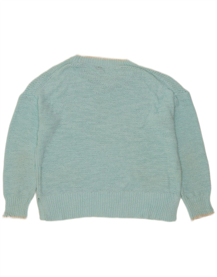 J. CREW Maglione oversize da donna con scollo a barca UK 14 Medio Turchese