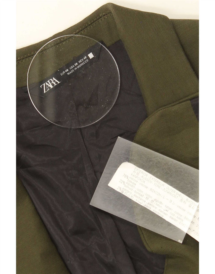 Giacca blazer a 2 bottoni da uomo Zara EU 48 viscosa verde medio