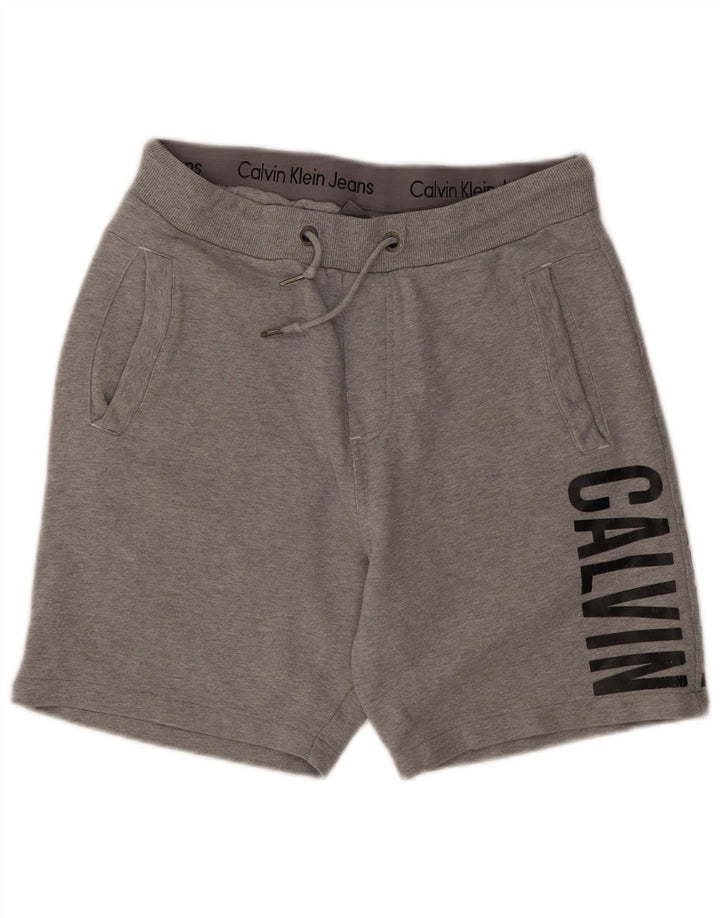 Pantaloncini sportivi grafici da uomo Calvin Klein grandi in cotone grigio