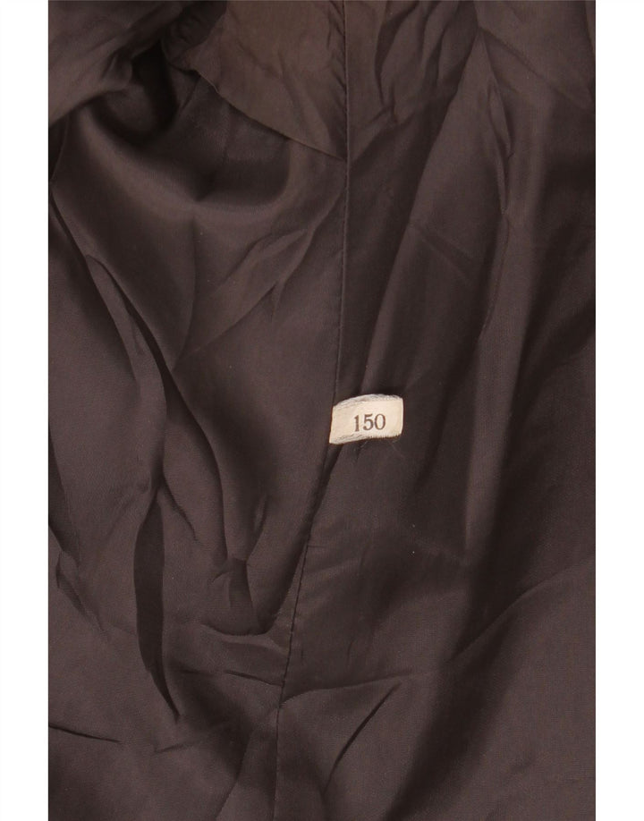 Cappotto doppiopetto vintage da donna UK 16 grande lana grigia
