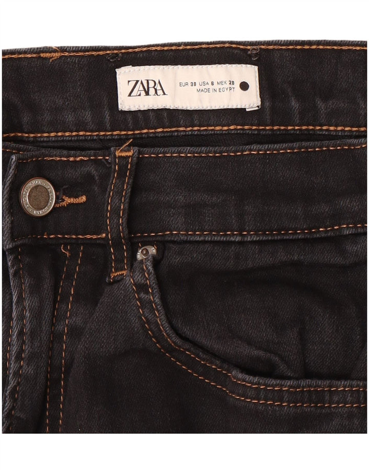 Jeans corti da donna Zara EU 38 piccoli W28 L25 neri