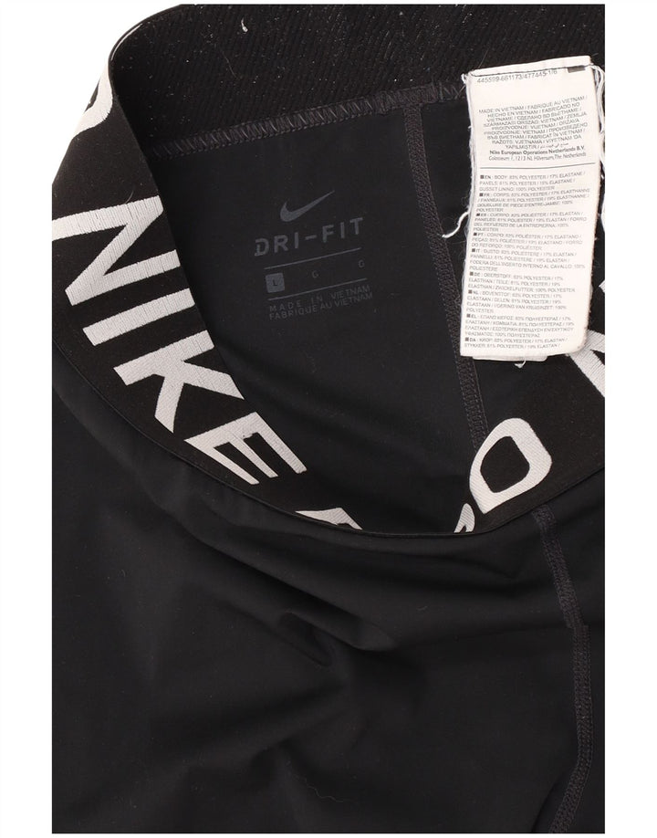 Leggings grafici Nike Dri Fit da donna UK 16 grande poliestere nero