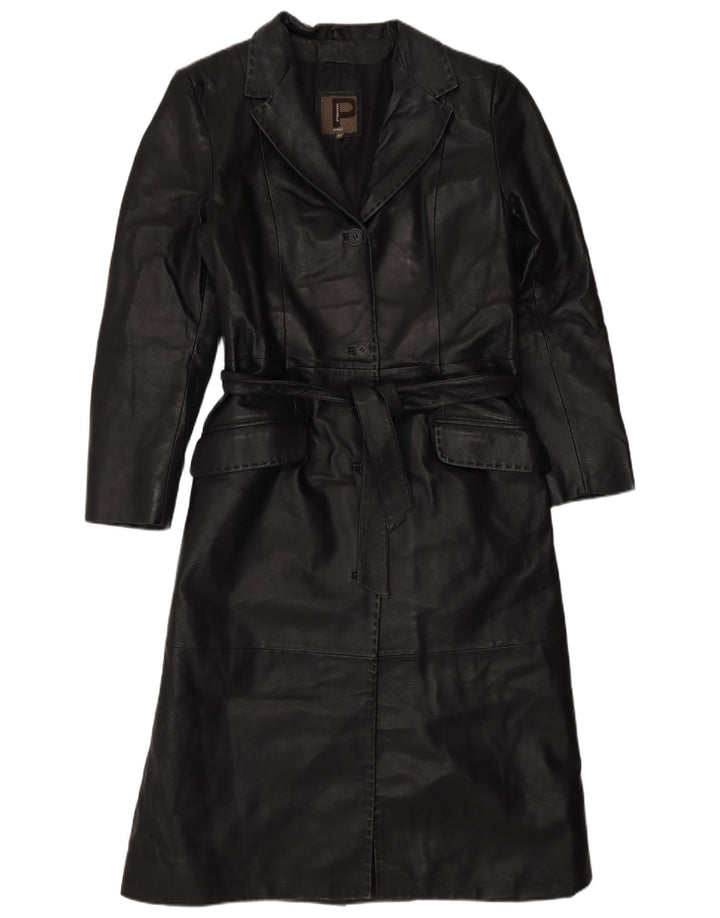 Cappotto In Pelle Donna Conbipel IT 44 Medio Pelle Nera