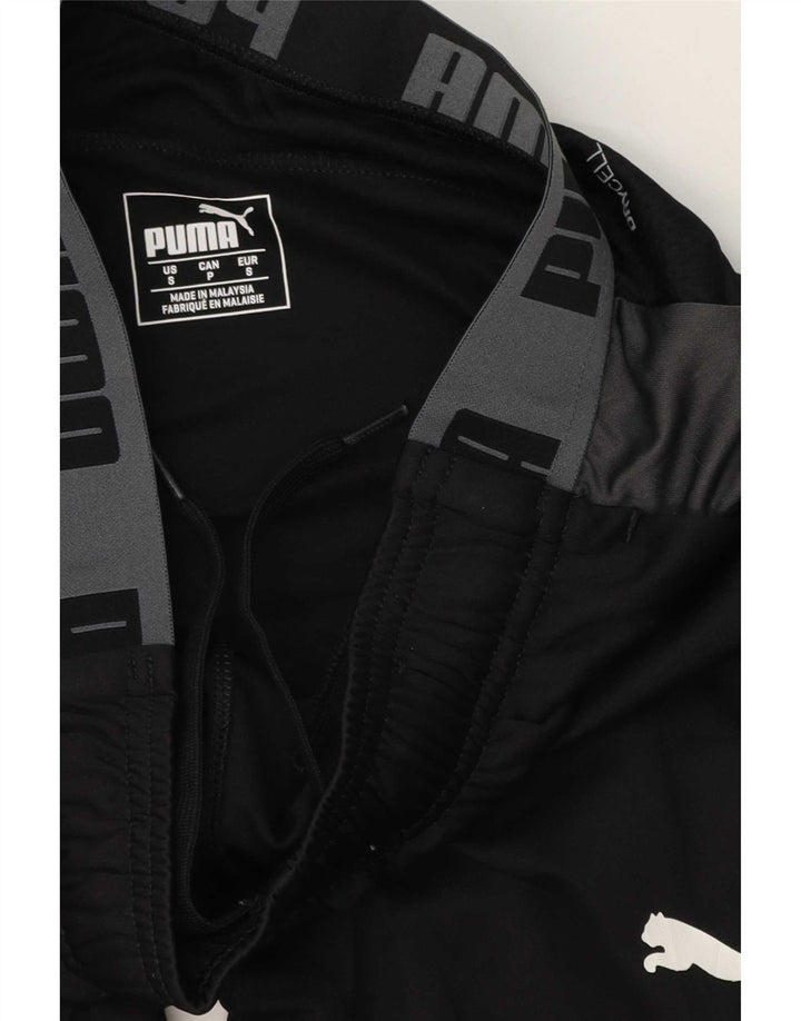 Pantaloni da tuta da uomo Puma Small Black Colourblock in poliestere sportivo