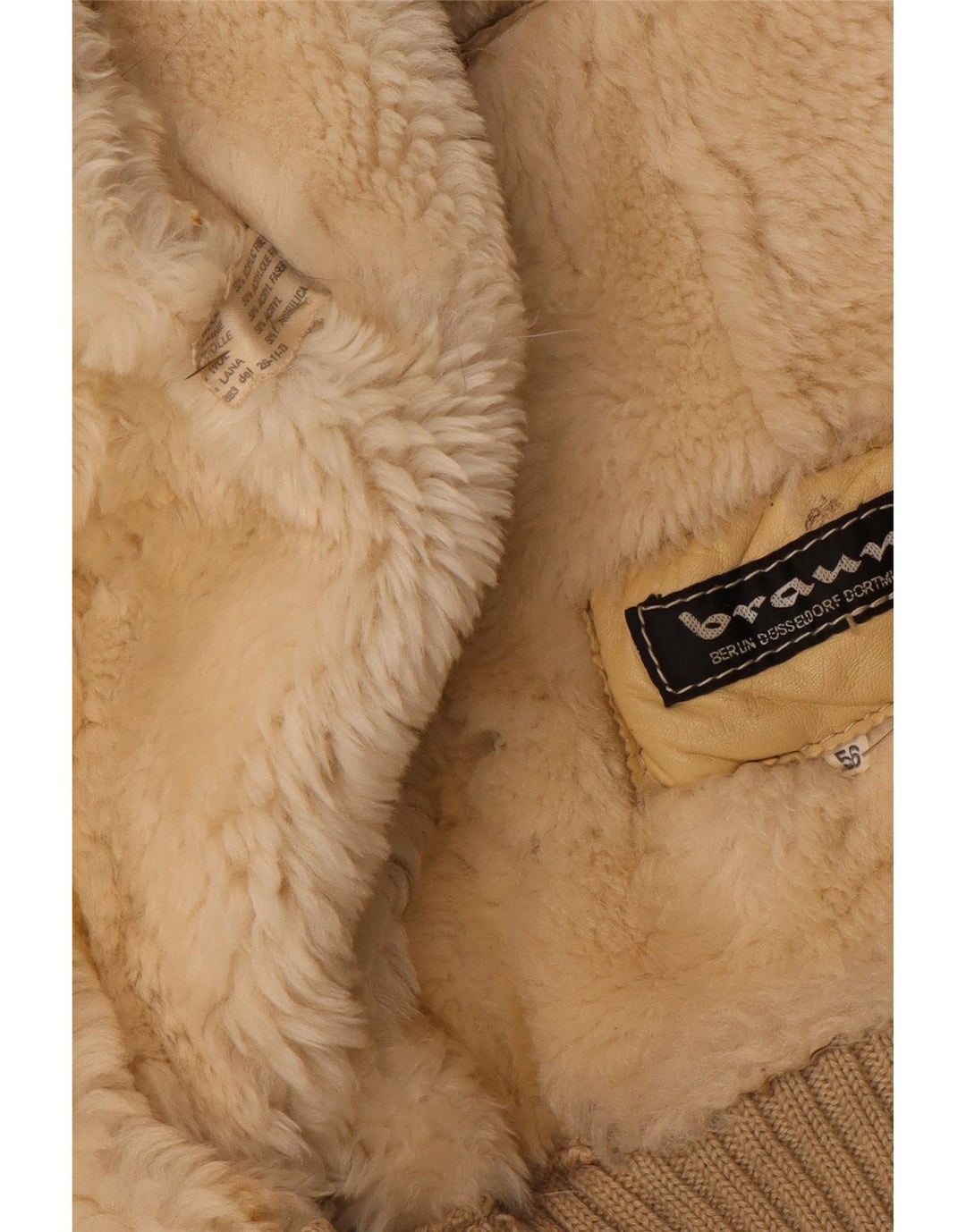 Giacca Sherpa da uomo VINTAGE IT 56 3XL Lana Beige