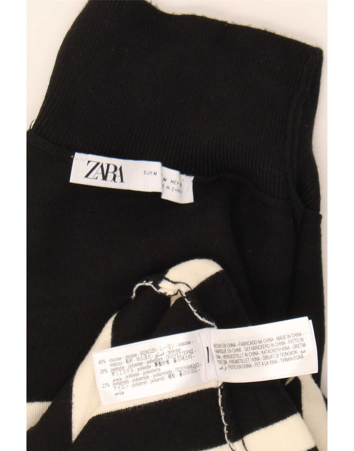Abito maglione Zara da donna UK 12 viscosa a righe nere medie
