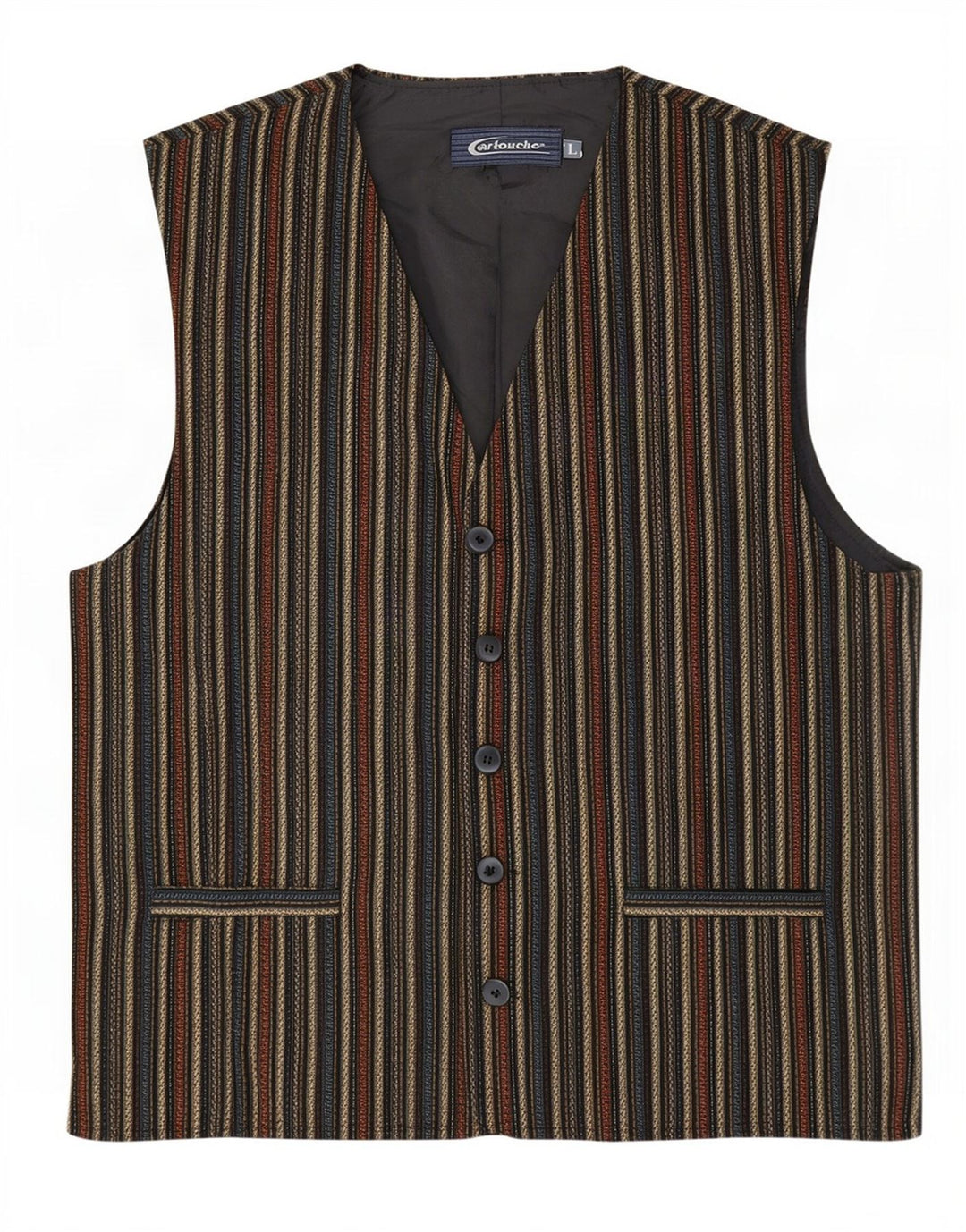 Gilet da uomo Cartouche grande poliestere a righe beige