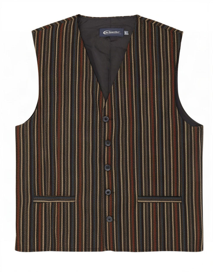 Gilet da uomo Cartouche grande poliestere a righe beige