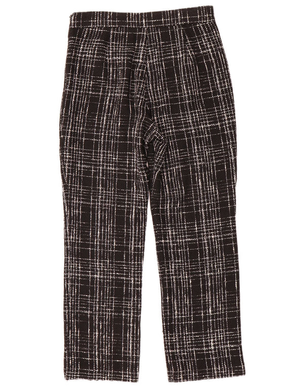 Pantaloni casual dritti da donna Zara XS W24 L26 neri a quadri