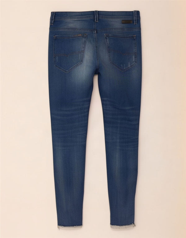 Diesel Womens Distressed Slim Jeans W34 L30 Blue Cotton