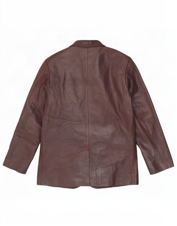 Giacca blazer in pelle da uomo a 3 bottoni Ben Sherman UK 38 Marrone medio