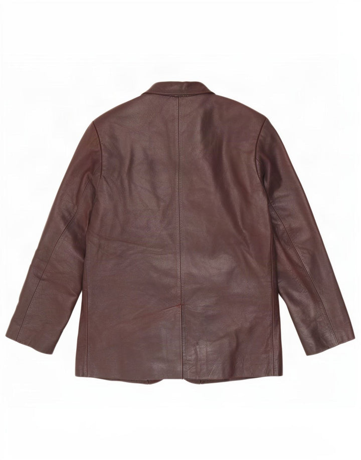 Giacca blazer in pelle da uomo a 3 bottoni Ben Sherman UK 38 Marrone medio