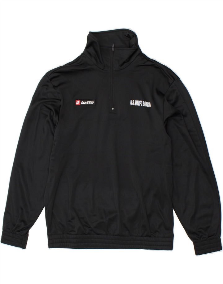 LOTTO Boys Zip Neck Sweatshirt Jumper 13-14 Years Black Polyester Vintage Lotto and Second-Hand Lotto from Messina Hembry 