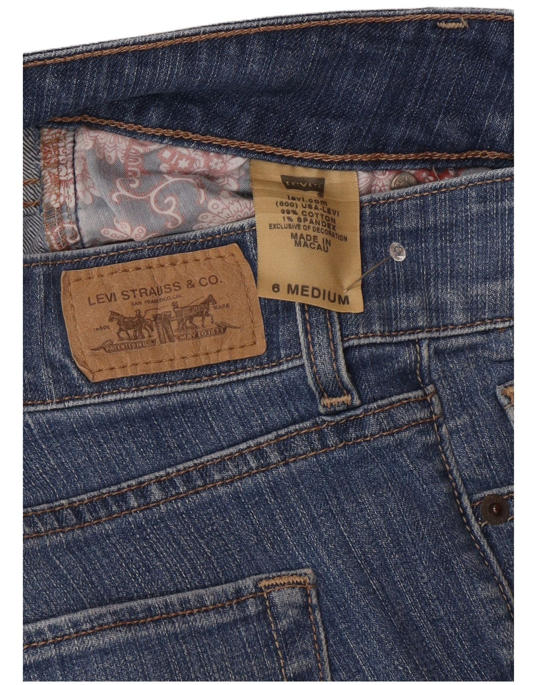 Jeans Levi's da donna Slender Bootcut US 6 Medium W30 L30 Cotone Blu