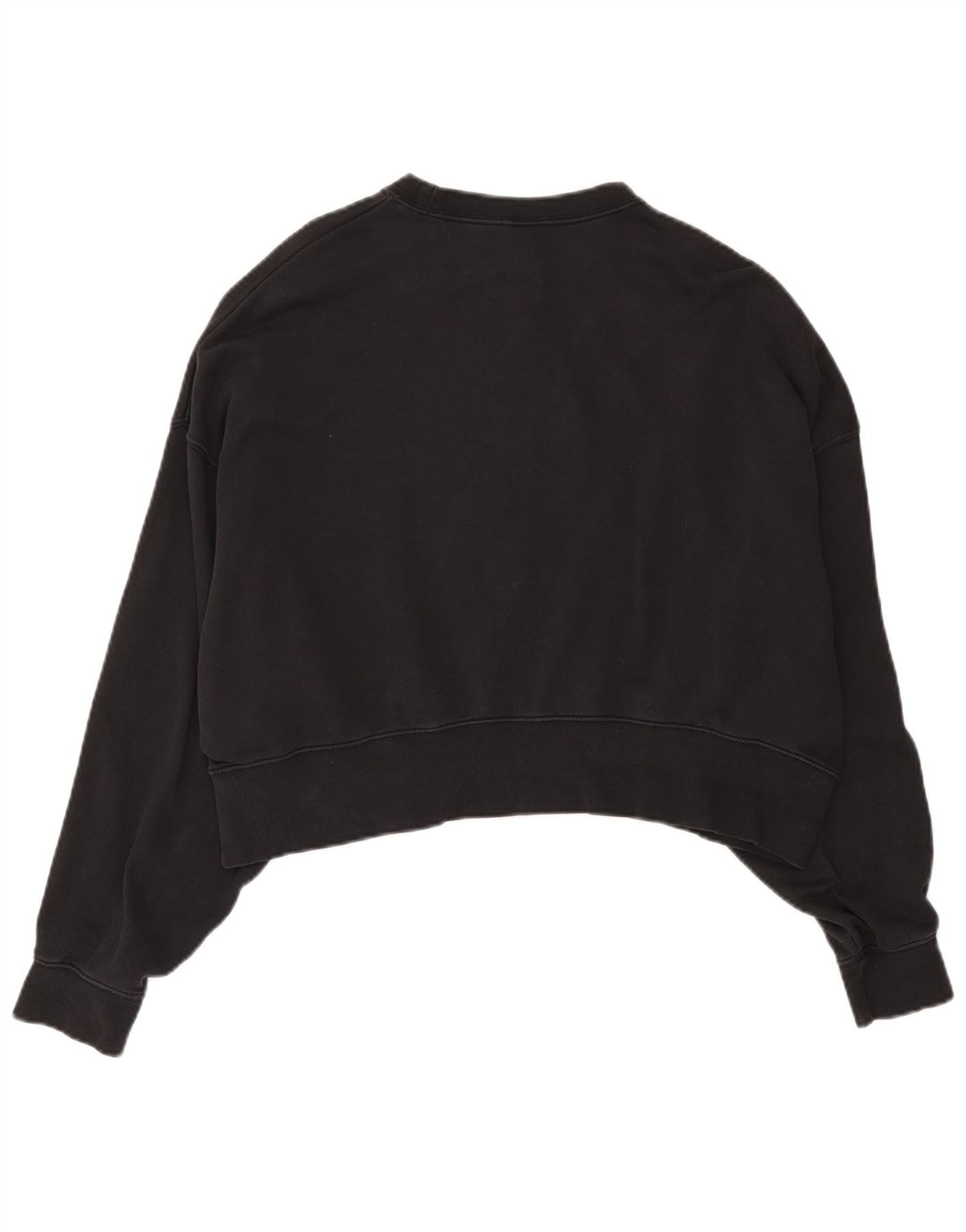 Felpa corta oversize da donna Nike, maglione UK 10, piccola, cotone nero