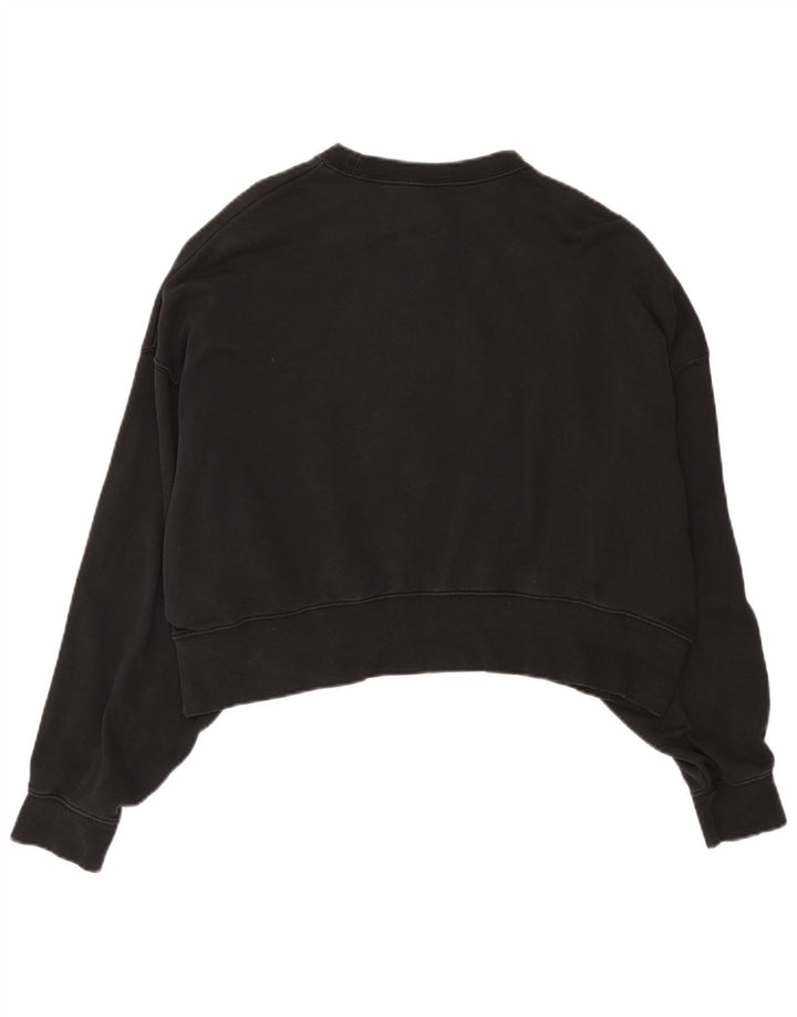 Felpa corta oversize da donna Nike, maglione UK 10, piccola, cotone nero