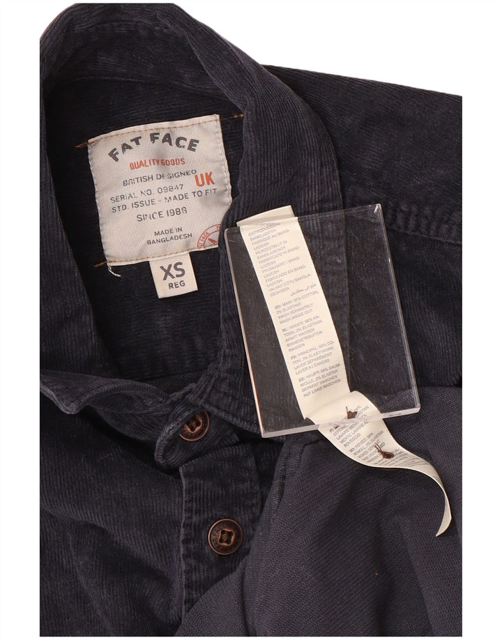 FAT FACE Camicia da uomo in velluto a coste XS in cotone blu navy