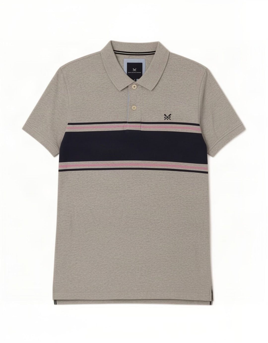 Polo da uomo J. Crew Large in cotone color block grigio