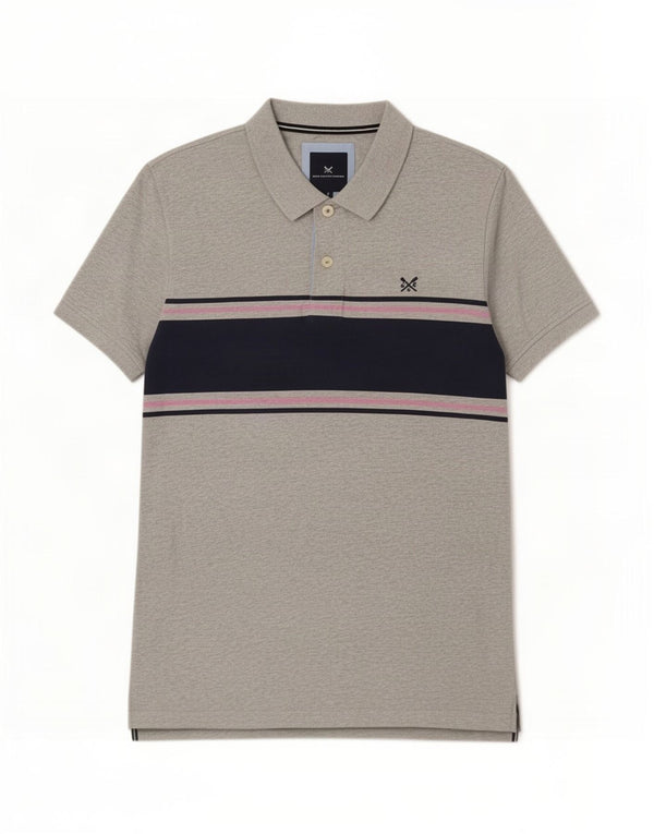 Polo da uomo J. Crew Large in cotone color block grigio