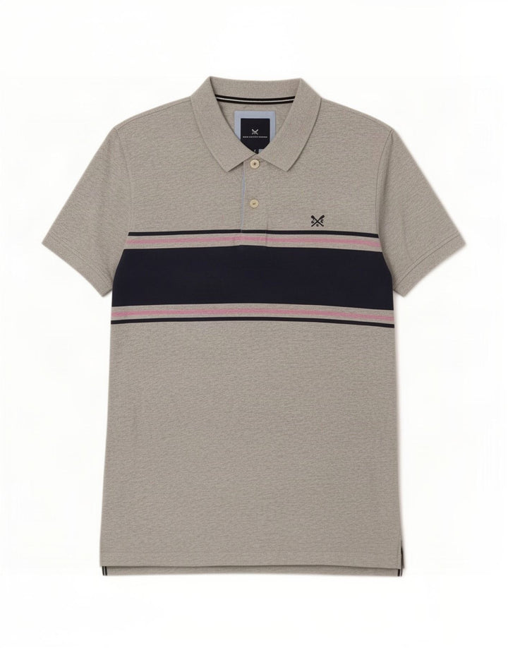 Polo da uomo J. Crew Large in cotone color block grigio