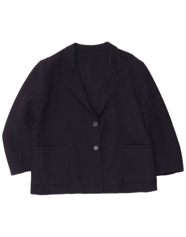 Giacca blazer da donna a 2 bottoni con maniche a 3/4 Piacenza UK 16 Large Blu Navy